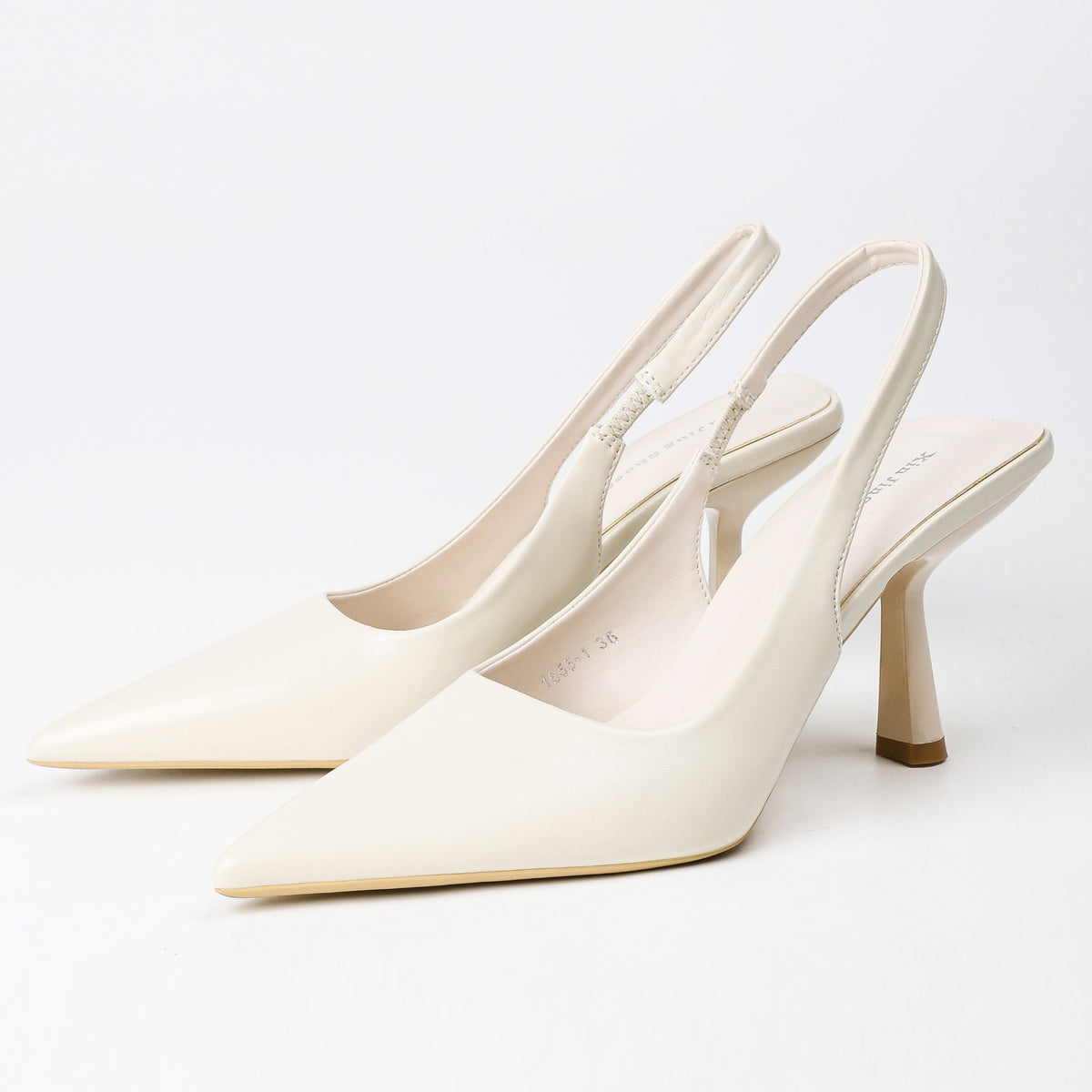 Off-White pointed-toe slingback pumps