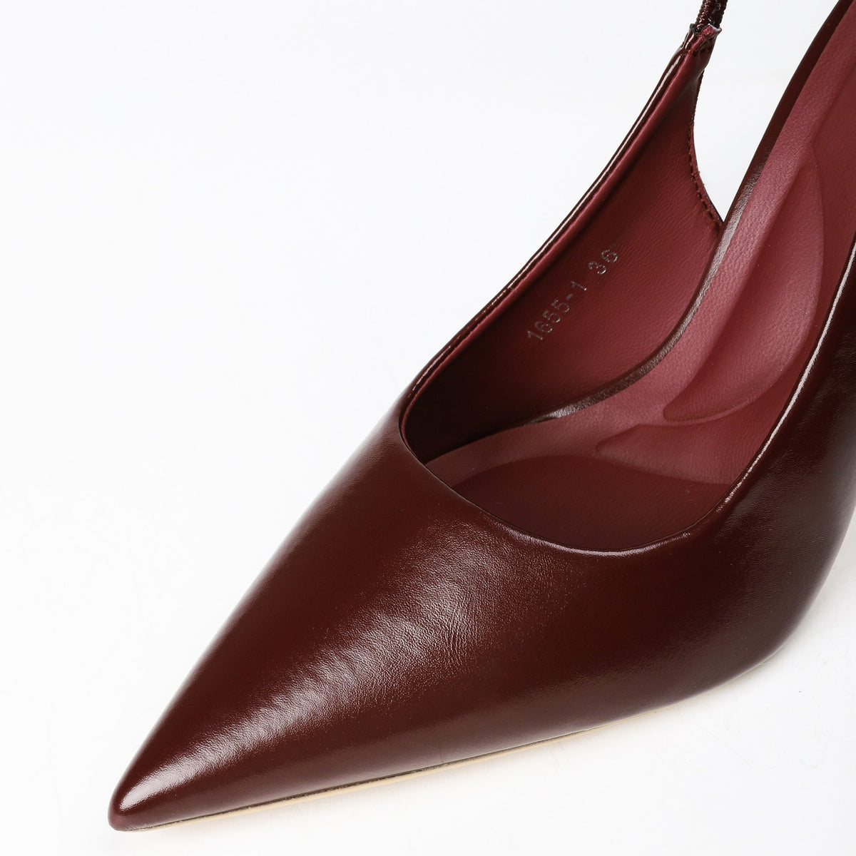 Wine Red slingback pumps pair view