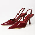 Wine Red patent pointed-toe slingback pumps product view 1