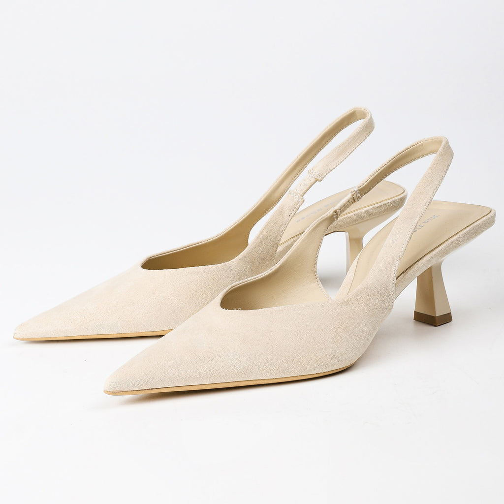 Khaki 623-12 studio photo 1: pointed-toe slingback heels