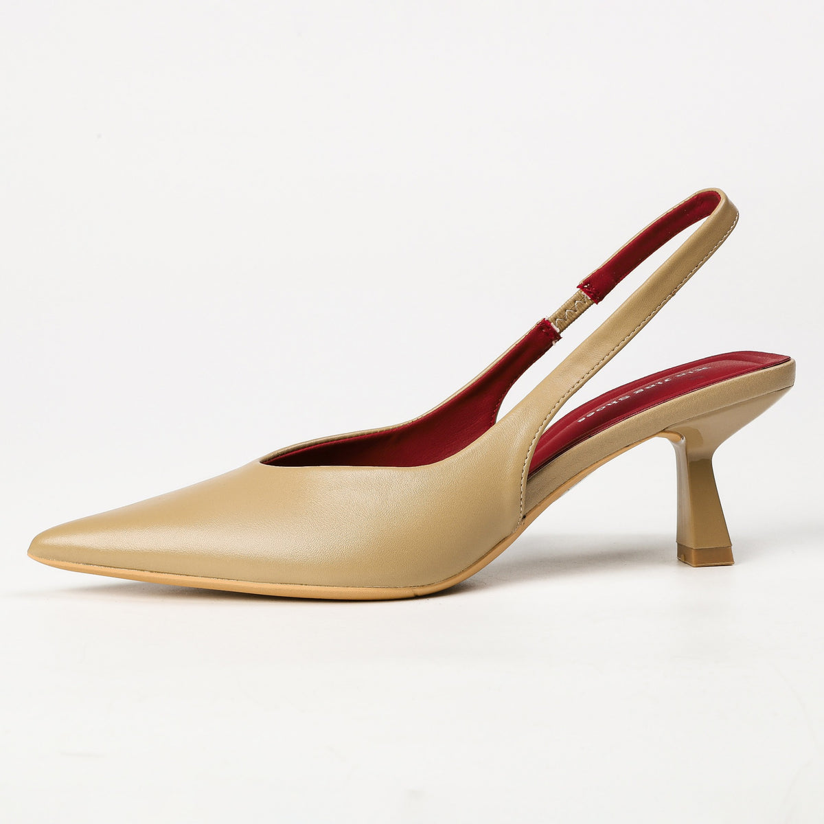 Khaki slingback heel side profile