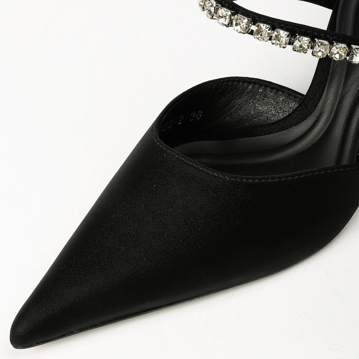 Black pointed toe close-up