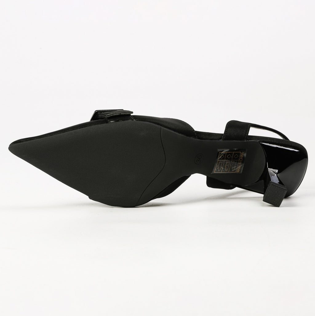 Black slingback heel outsole detail
