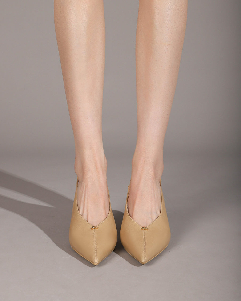 Khaki heels on foot 1