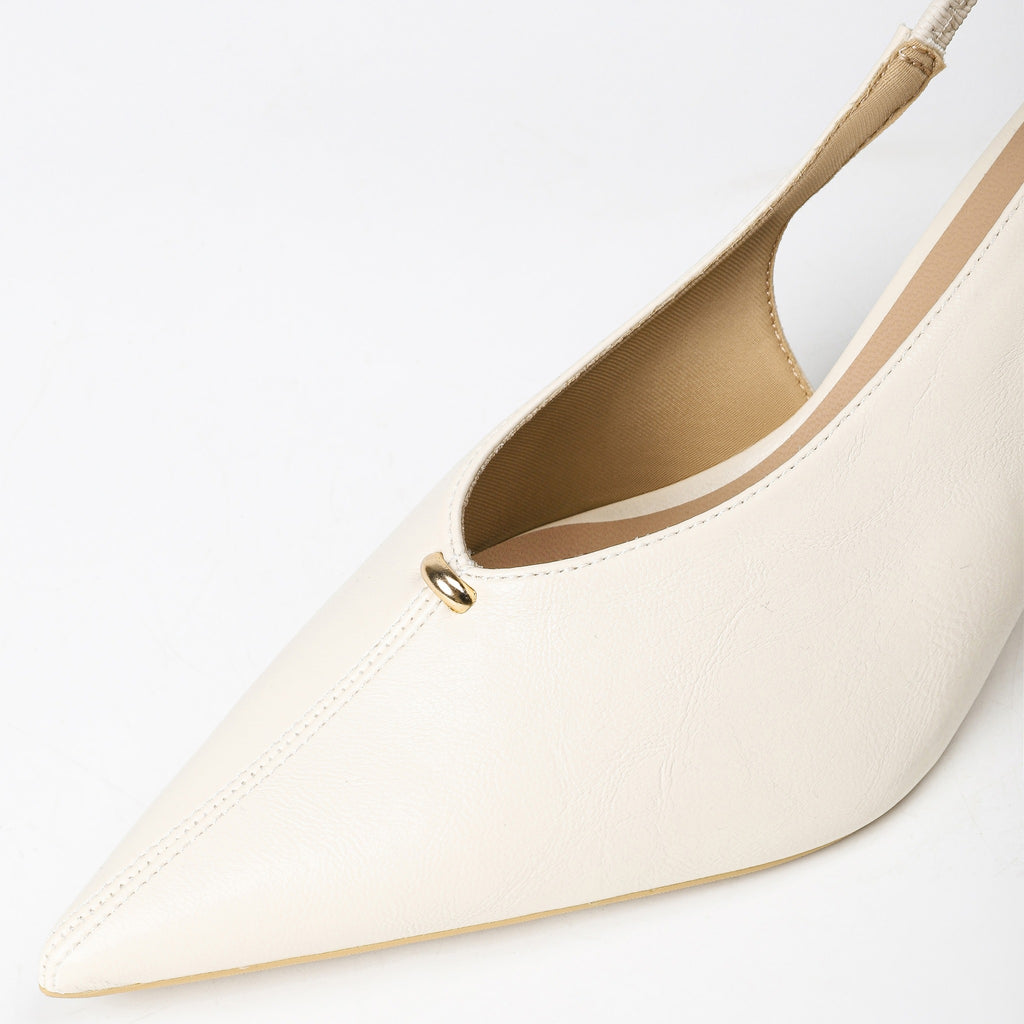 Off-white heels toe