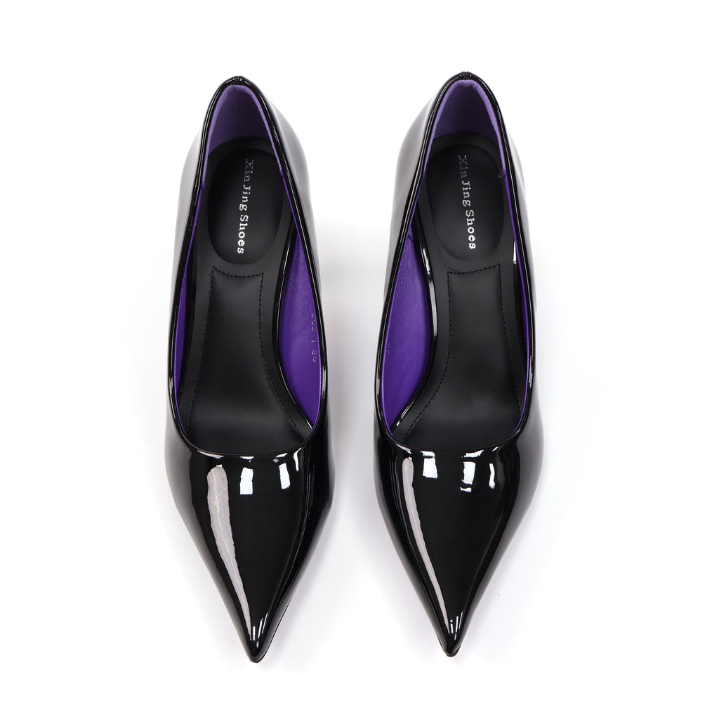 ELVESSIA 902-1 Black pointed-toe pumps