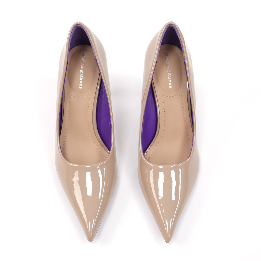ELVESSIA 902-1 Khaki pointed-toe pumps