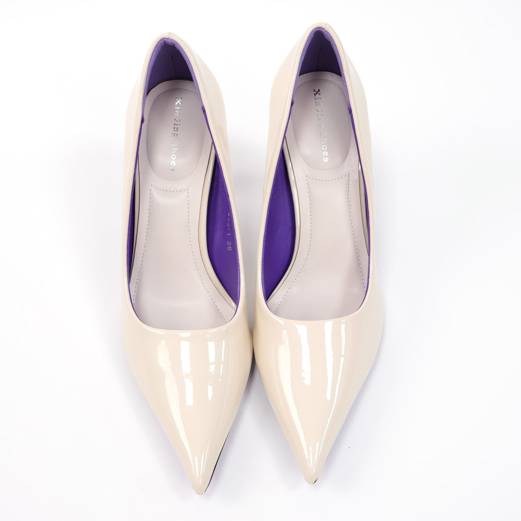 ELVESSIA 902-1 Off-White pointed-toe pumps