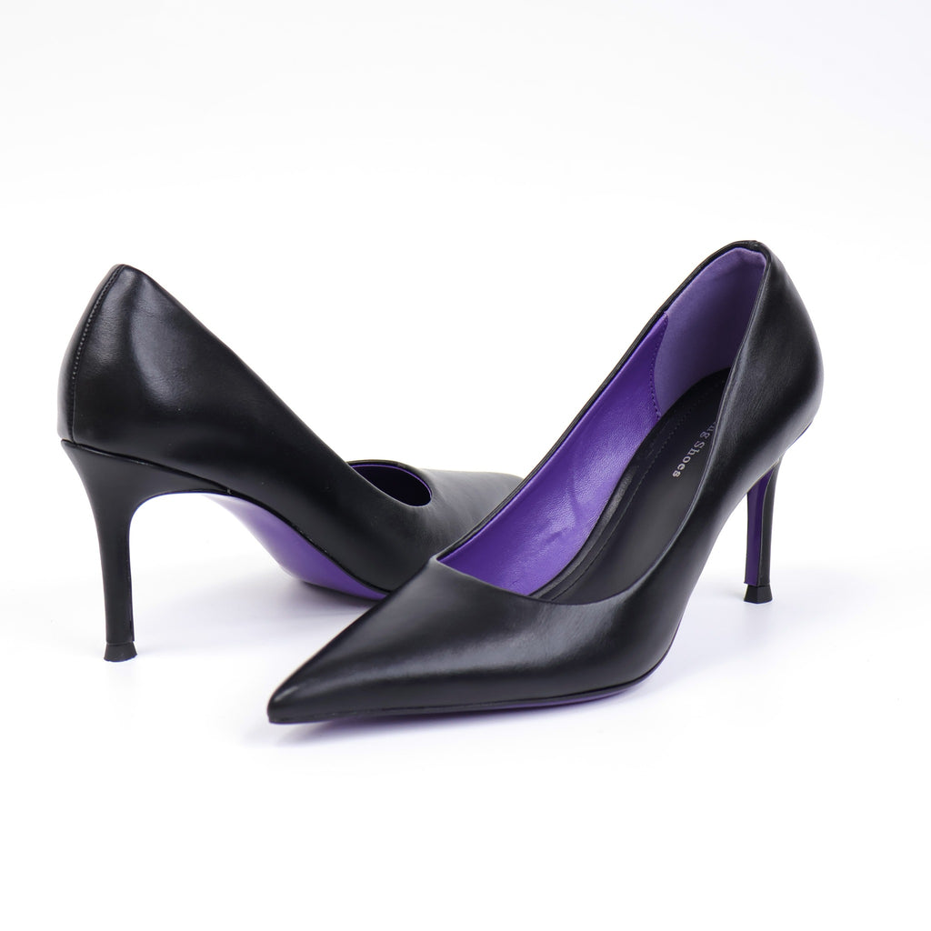 ELVESSIA 902-2 Black pointed-toe pumps