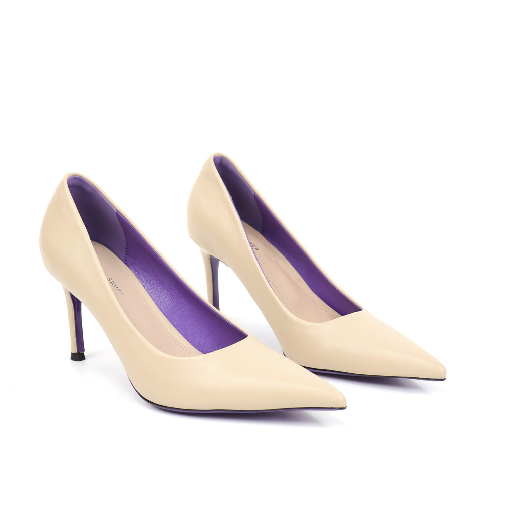ELVESSIA 902-2 Khaki pointed-toe pumps