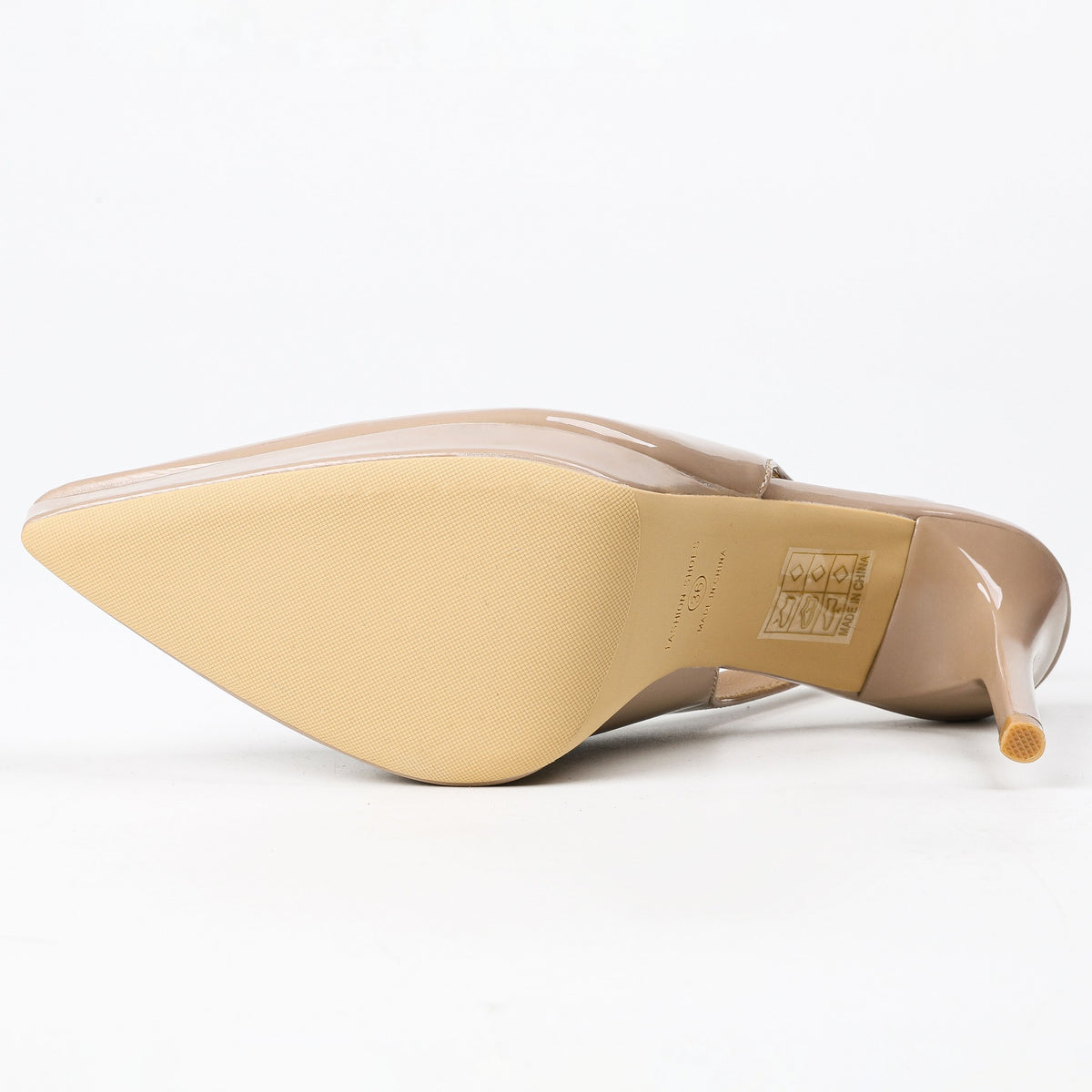 Khaki slingback pumps outsole view
