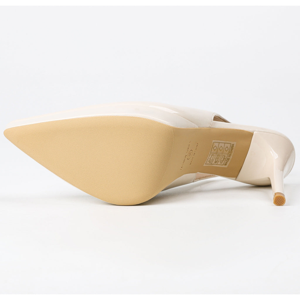 Off-white slingback pumps outsole view