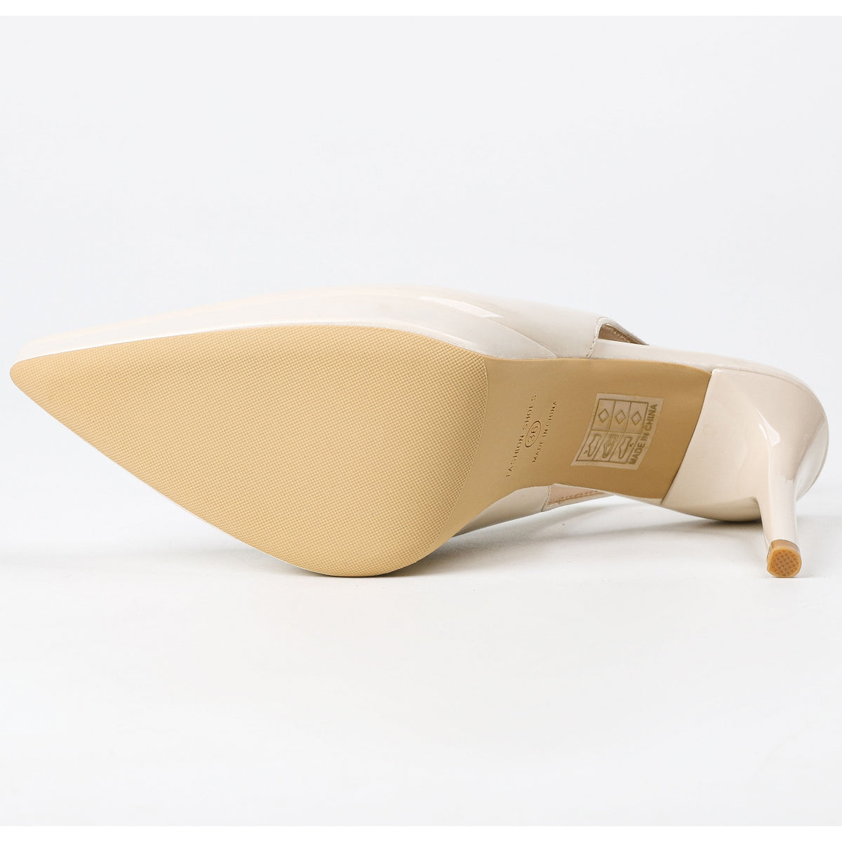 Off-white slingback pumps outsole view